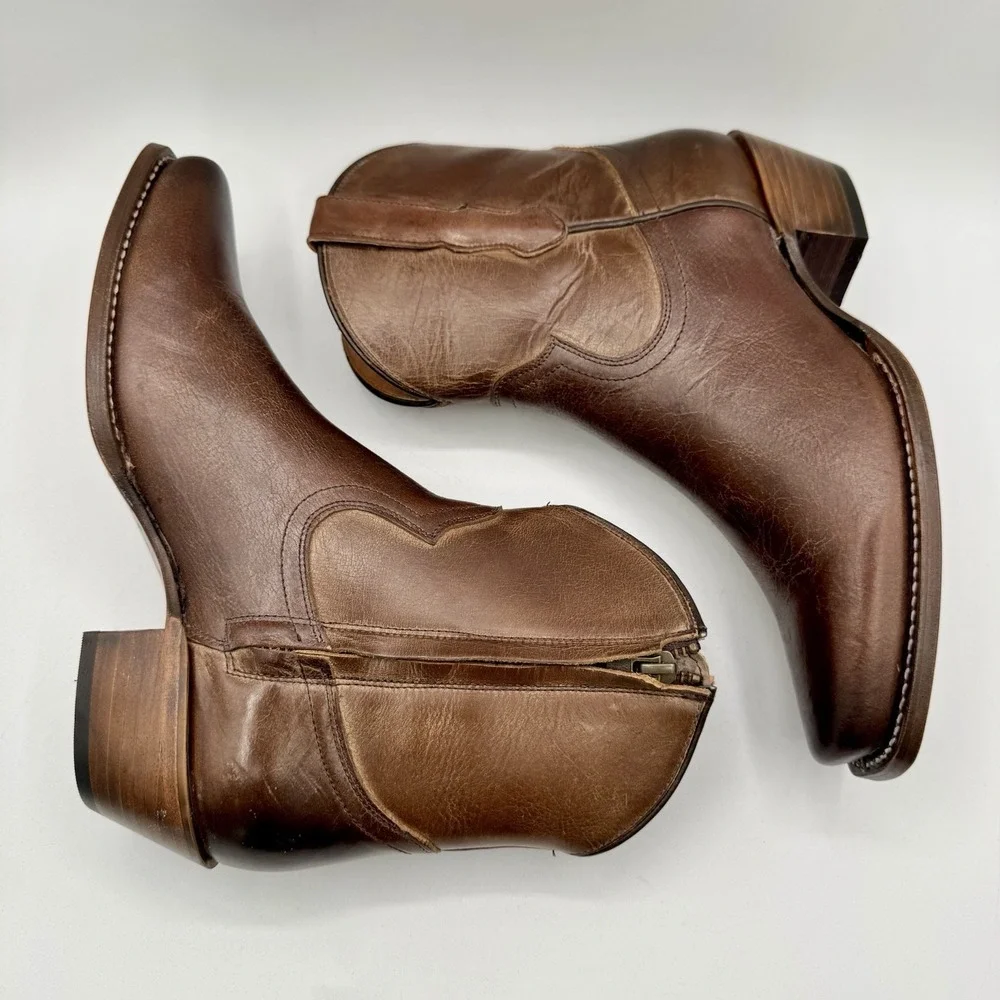 Cleo Wolf Fern Boots Women's Size 11‎ Distressed Chocolate Brown Leather